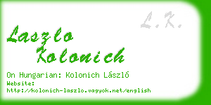laszlo kolonich business card